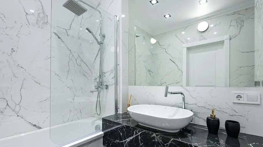 Bathroom interior illustrating the importance of water heater maintenance for Hampton Roads homeowners
