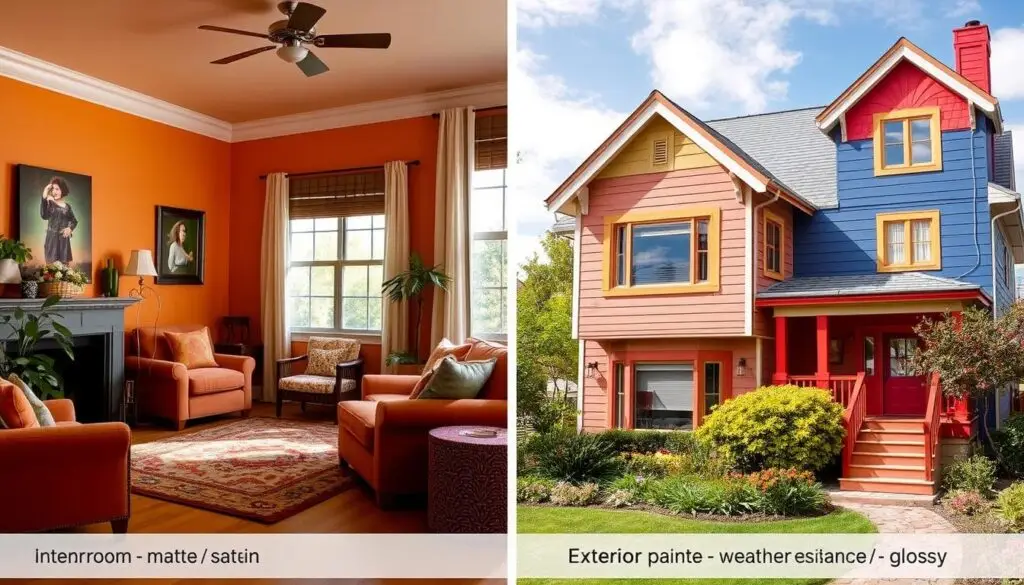 interior vs. exterior paint